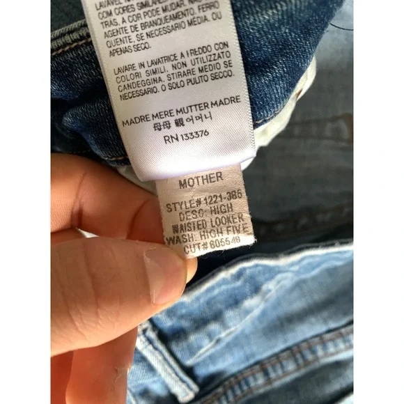 Mother High Waisted Looker High Five Distressed Skinny Jeans Blue Size 30 - Picture 9 of 12